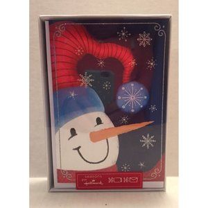 Hallmark Snowman Box of 16 Christmas Cards Envelopes Glitter Warm Magical Snow